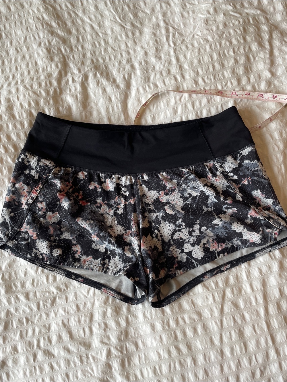 lululemon athletica Black Floral Print Athletic Shorts